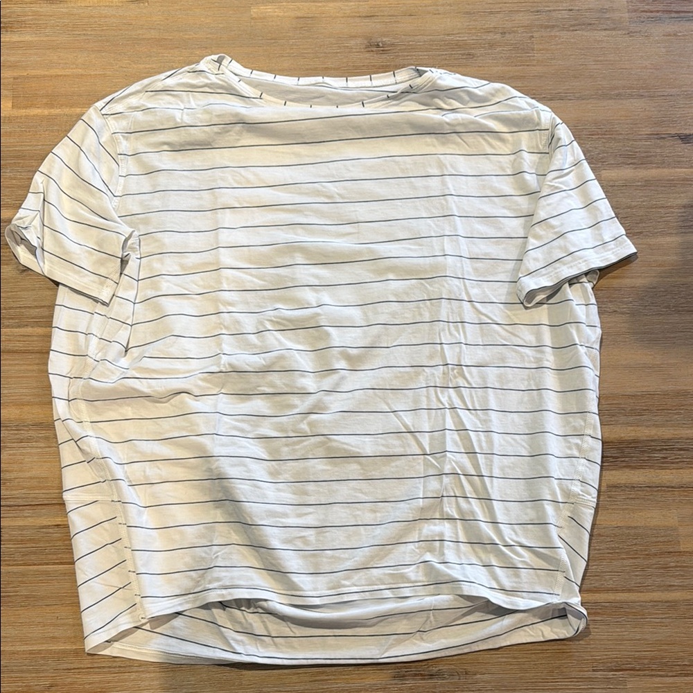 lululemon athletica White Striped Tee Size 10